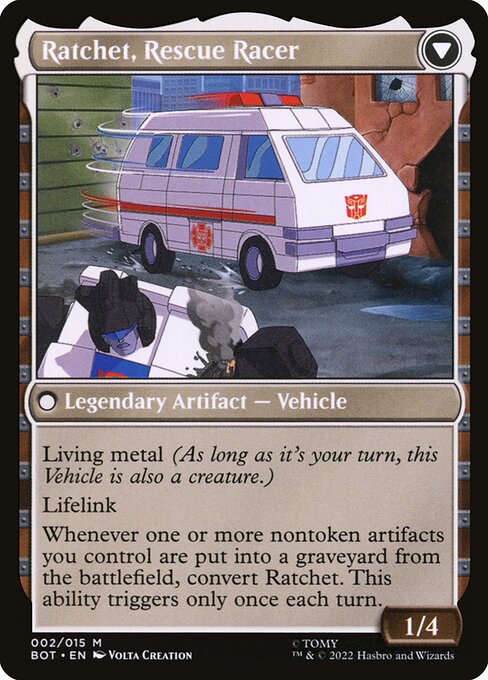 Ratchet, Field Medic // Ratchet, Rescue Racer (reverso)