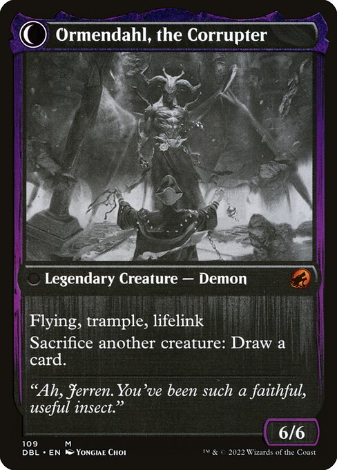 Jerren, Corrupted Bishop // Ormendahl, the Corrupter (reverso)