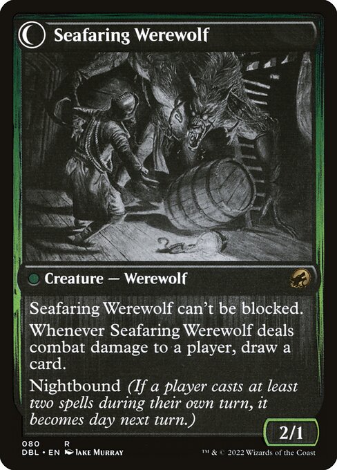 Suspicious Stowaway // Seafaring Werewolf (reverso)