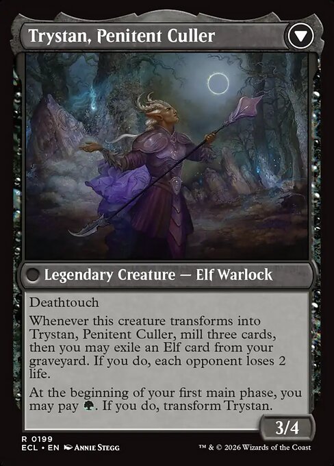 Trystan, Callous Cultivator // Trystan, Penitent Culler (reverso)