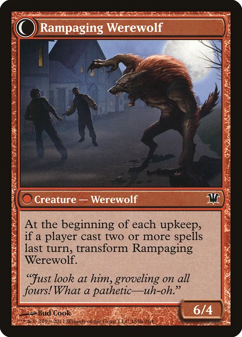 Tormented Pariah // Rampaging Werewolf (reverso)