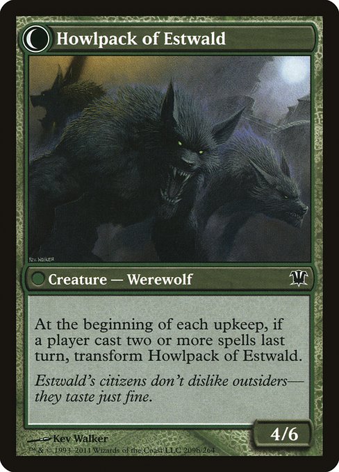 Villagers of Estwald // Howlpack of Estwald (reverso)