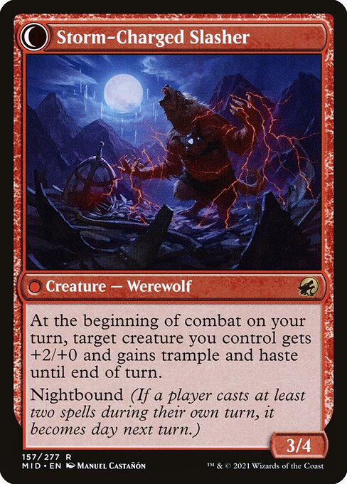 Reckless Stormseeker // Storm-Charged Slasher (reverso)