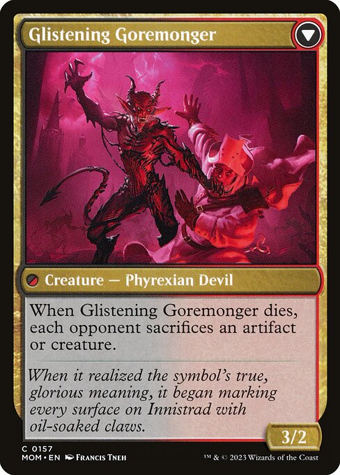Pyretic Prankster // Glistening Goremonger (reverso)