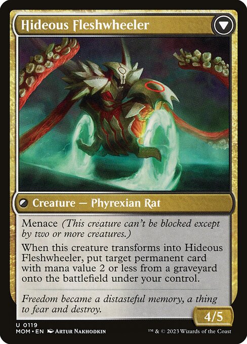 Nezumi Freewheeler // Hideous Fleshwheeler (reverso)