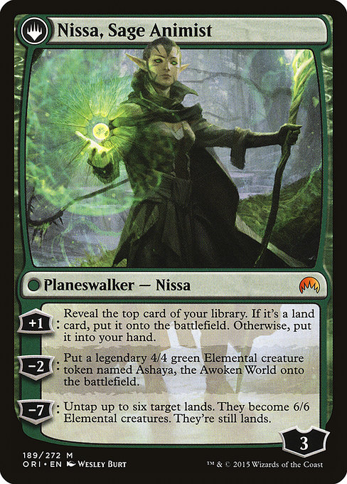 Nissa, Vastwood Seer // Nissa, Sage Animist (reverso)
