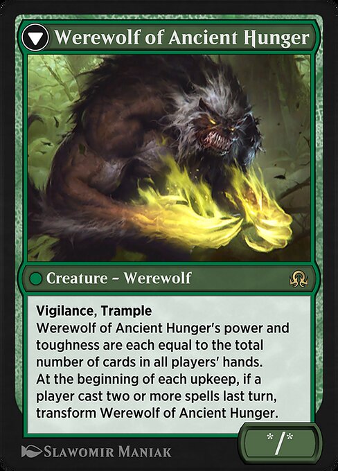 Sage of Ancient Lore // Werewolf of Ancient Hunger (reverso)