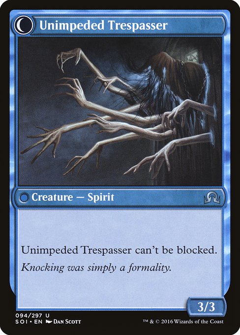 Uninvited Geist // Unimpeded Trespasser (reverso)