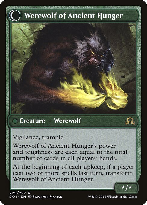 Sage of Ancient Lore // Werewolf of Ancient Hunger (reverso)