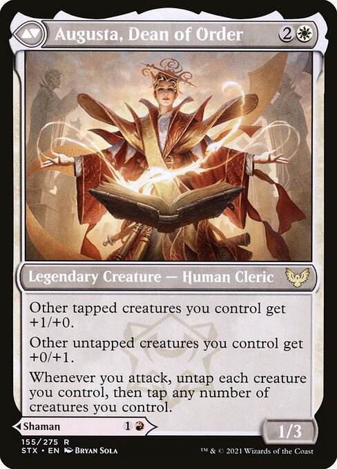 Plargg, Dean of Chaos // Augusta, Dean of Order (reverso)