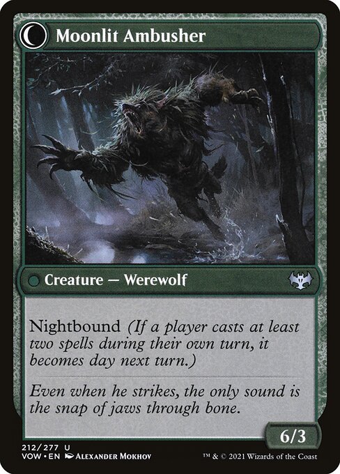 Oakshade Stalker // Moonlit Ambusher (reverso)